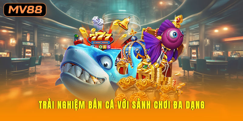 Trải nghiệm bắn cá với sảnh chơi đa dạng